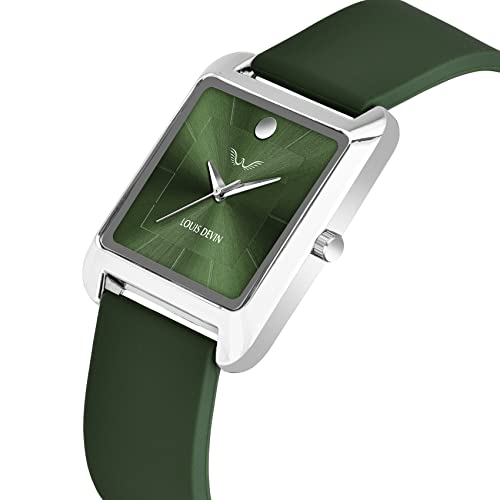 LOUIS DEVIN Green Silicone Strap Analog Wrist Watch for Men (Green Dial) | LD-G057SLC-GRN - Image 2