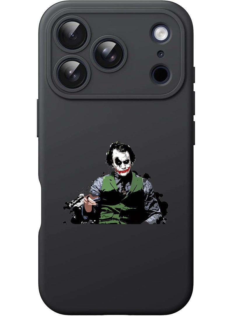 Theodor Protective Slim Fit Case Liquid Silicone Cover with Full Body Protection Anti-Scratch Shockproof Case For Apple iPhone 17 Pro Max (Black) Joker Pointing - Image 1