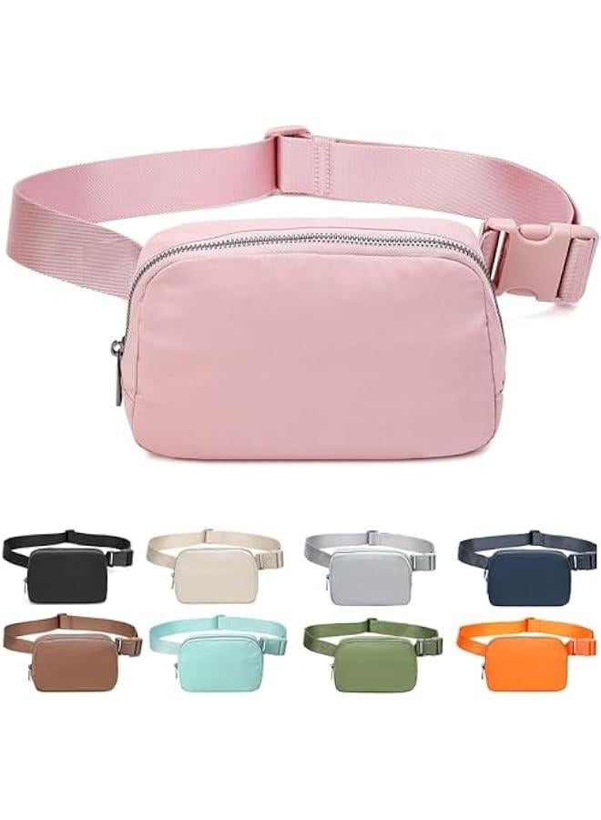 هوكور TRASSLE Fanny Belt Bag Waist Pack Crossbody Bags Bum Bag for Running Hiking Travel Workout Adjustable Strap for Women (Pink)  - Image 1