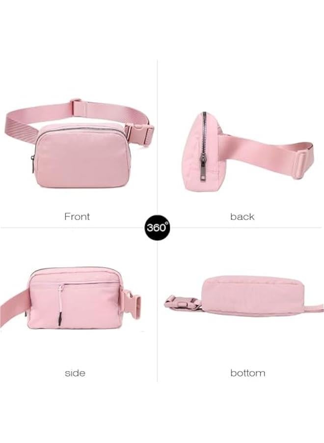 هوكور TRASSLE Fanny Belt Bag Waist Pack Crossbody Bags Bum Bag for Running Hiking Travel Workout Adjustable Strap for Women (Pink)  - Image 3