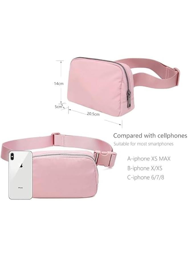 هوكور TRASSLE Fanny Belt Bag Waist Pack Crossbody Bags Bum Bag for Running Hiking Travel Workout Adjustable Strap for Women (Pink)  - Image 4