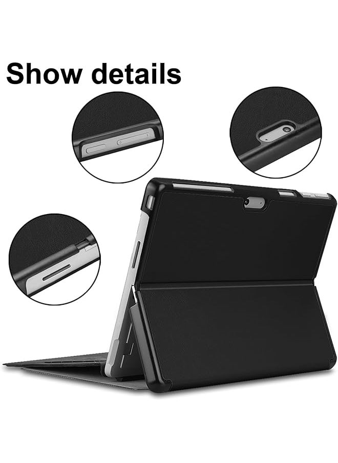 erorex Compatible With Microsoft Surface Pro 11 Case 2024 13 Inch Pu Leather Flip Stand Hard Pc Back Tablet Case For Surface Pro 11 Pro 10 Pro 9 Black  - Image 2