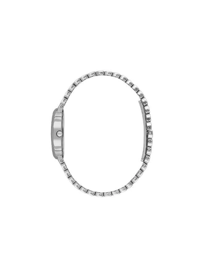 DANIEL KLEIN Women's Stainless Steel Silver Alloy Case Analog Silver Barrel Sunray Dial Japanese Quartz Premium 30 Meters Water Resistant