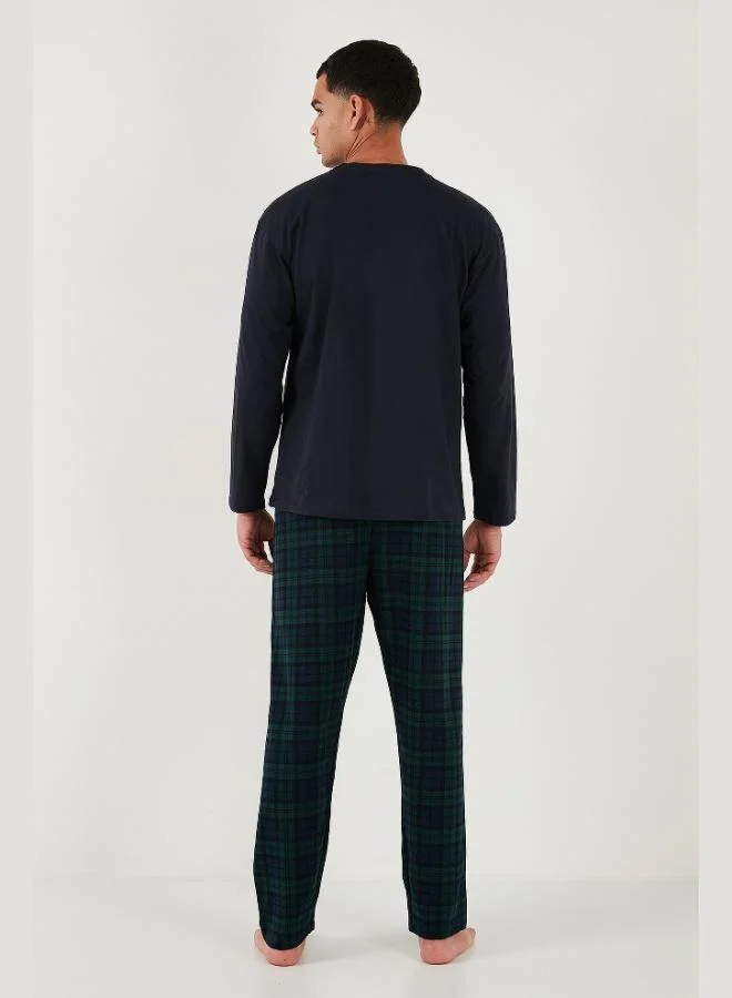 Buratti  Buratti Plaid Regular Fit High Waist Pocket Crew Neck Pajama Set Men's PAJAMAS SET 6574002 for Men | Best Price UAE