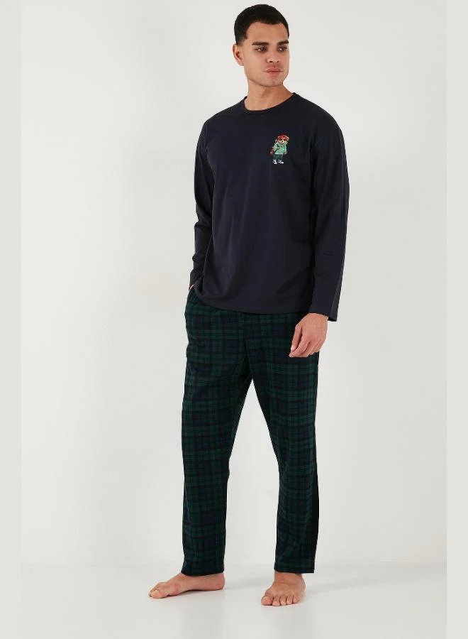 Buratti  Buratti Plaid Regular Fit High Waist Pocket Crew Neck Pajama Set Men's PAJAMAS SET 6574002 for Men | Best Price UAE