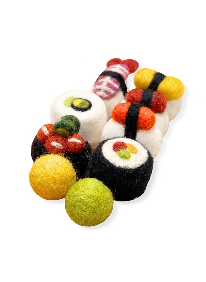 Woolbuddy Cat Toy - Cat Sushi Toy, 8pcs, Wool Cat Toy for Boredom & Stimulating, Cute Interactive Cat Toys for Indoor Cats, Self Play Cat Kitten Toys, Cat Chew Toy, Cat Enrichment Without Catnip - Image 2