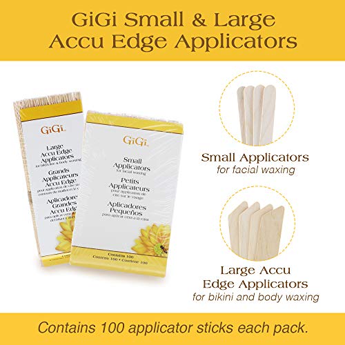 GiGi Wax Sticks for Hair Removal Small Large Accu Edge Wax Applicator Sticks Wooden Waxing Stick for Eyebrows and Body 100 ct Pack of 2 - Image 5