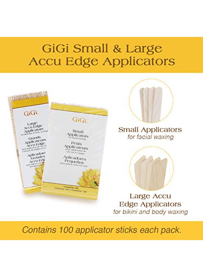 GiGi Wax Sticks for Hair Removal Small Large Accu Edge Wax Applicator Sticks Wooden Waxing Stick for Eyebrows and Body 100 ct Pack of 2 - Image 4