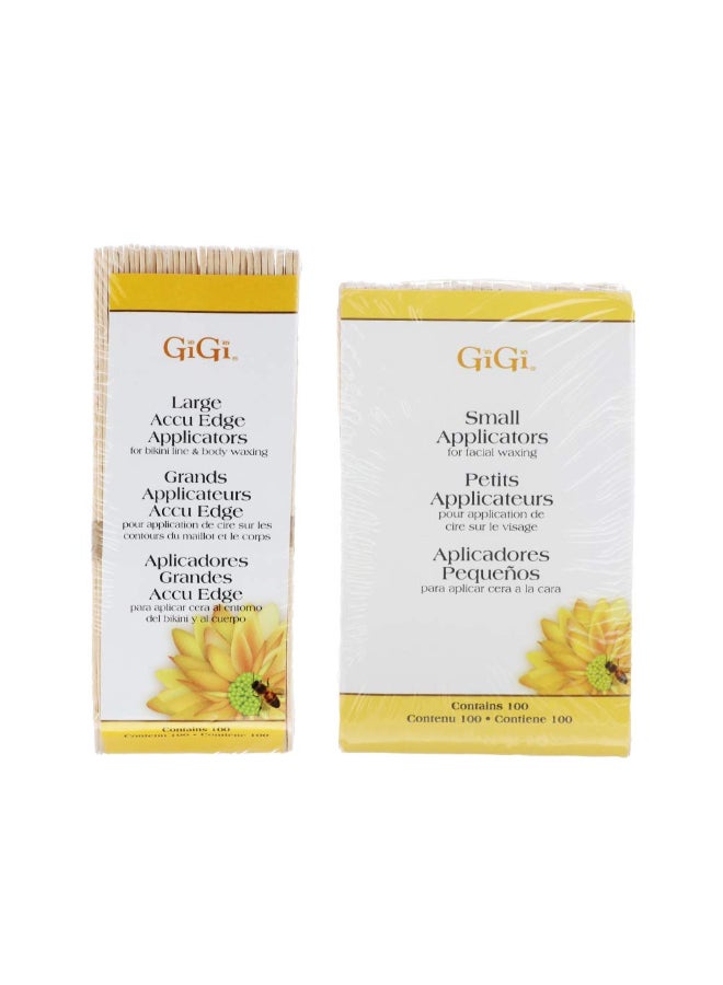 GiGi Wax Sticks for Hair Removal Small Large Accu Edge Wax Applicator Sticks Wooden Waxing Stick for Eyebrows and Body 100 ct Pack of 2 - Image 3