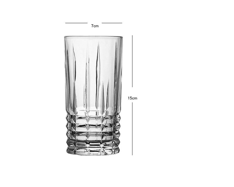 MORGHULIS Highball Drinking Glass Clear Heavy Base Tall Bar Glass Crystal Tall Highball Glass Beautifully Designed Drinking Tumblers for WaterJuiceWineBeer and Cocktails Set of 6 - Image 4