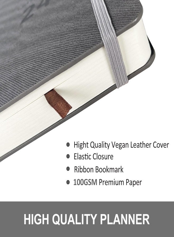 Benkaim Daily Planner 2025-2026, Academic Planner 2025-2026 Weekly and Monthly Planner, Calendar Book with Hourly Schedule 8.5"x5.8", July 2025 to June 2026, Faux Leather Cover (Grey) - Image 4