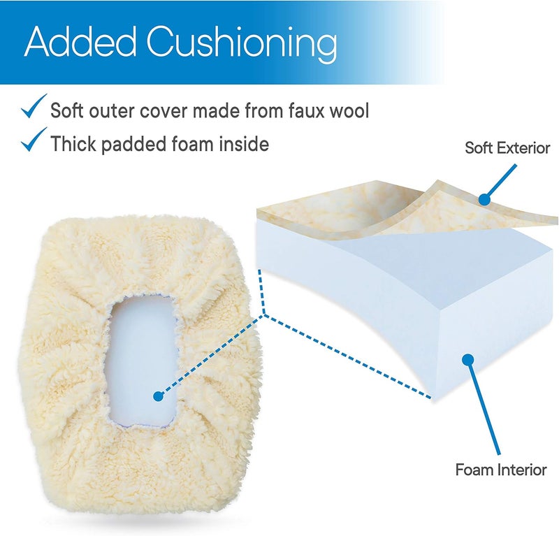 RMS Knee Walker Pad Cover - Plush Synthetic Faux Sheepskin Scooter Seat Cushion - Padded Foam for Comfort During Injury - Washable and Reusable - Fits Most Knee Scooters - Image 2