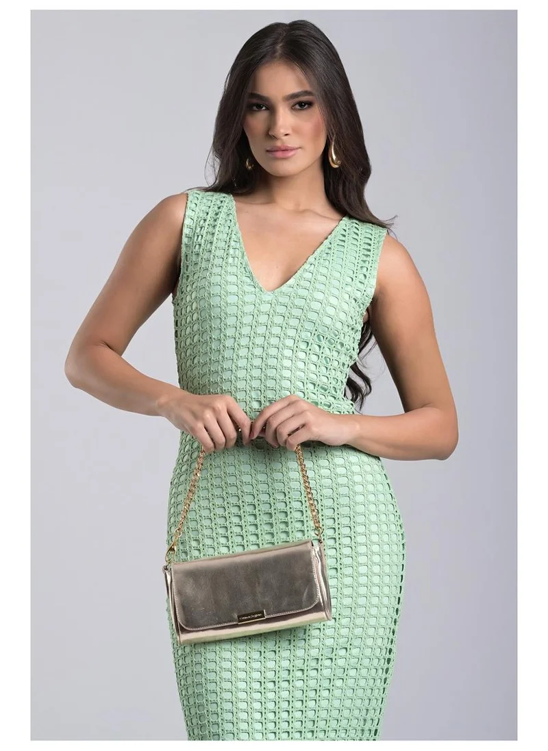 Carmen Steffens  Golden Gold Baguette Bag for Women | Best Price UAE