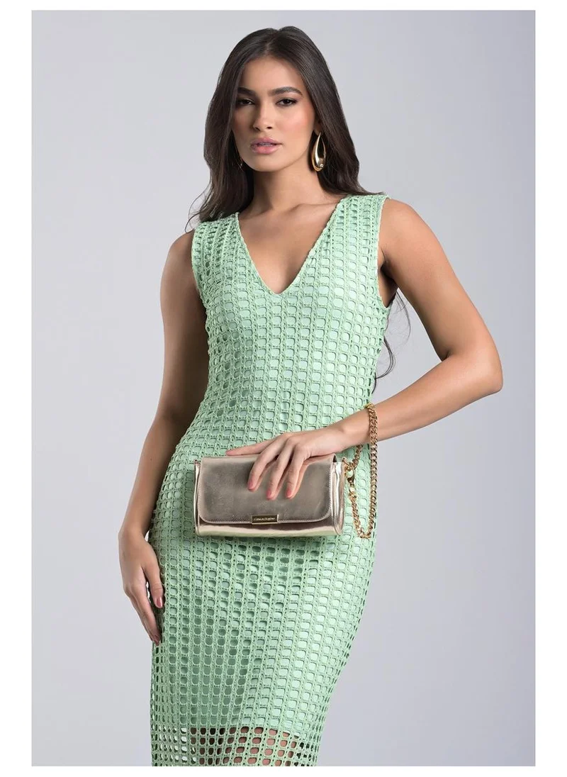 Carmen Steffens  Golden Gold Baguette Bag for Women | Best Price UAE