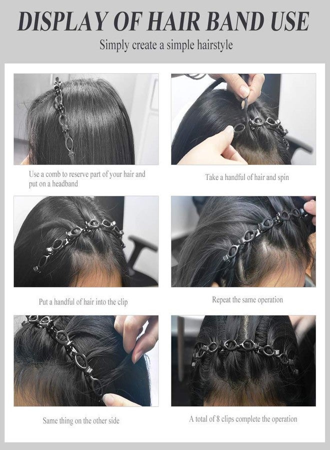 GrenzaFab Pack Of 3 Double Layer Twist Plait Headband|Trending Trunks Headbands Plastic And Resin Hair Twister|Hairstyle Braid Tool|Hair Clips For Girls And Women|Hairpin|Alligator Clips (Black) - Image 4