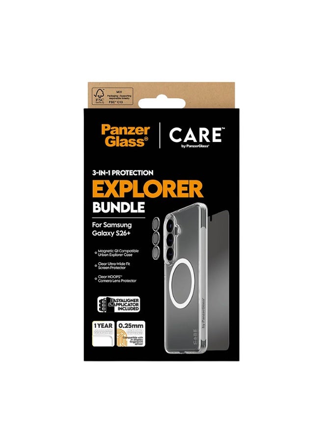 PanzerGlass CARE Explorer Bundle 3-in-1 Samsung Galaxy S26 Plus - Clear - Image 5