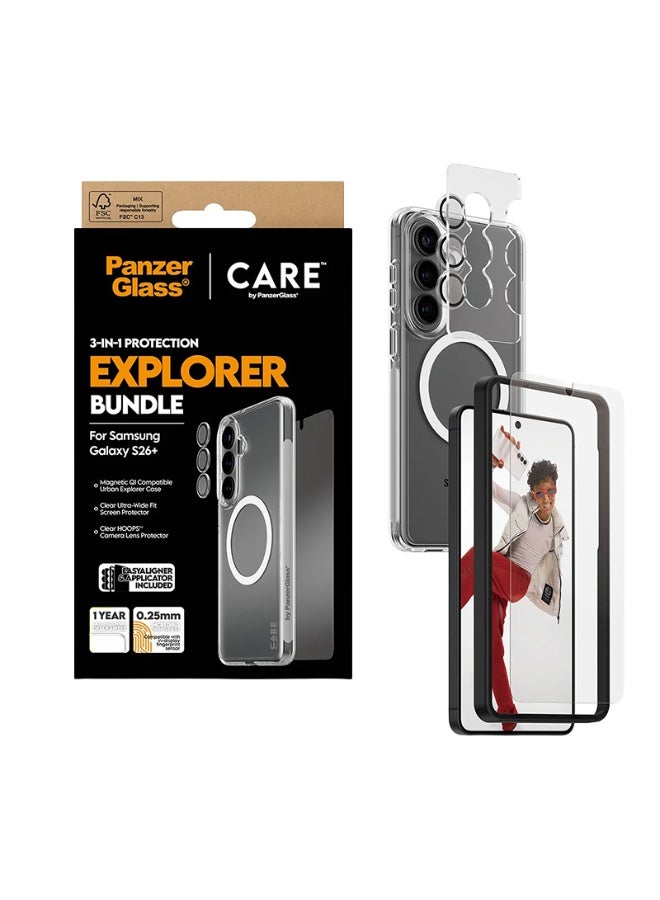 PanzerGlass CARE Explorer Bundle 3-in-1 Samsung Galaxy S26 Plus - Clear - Image 2