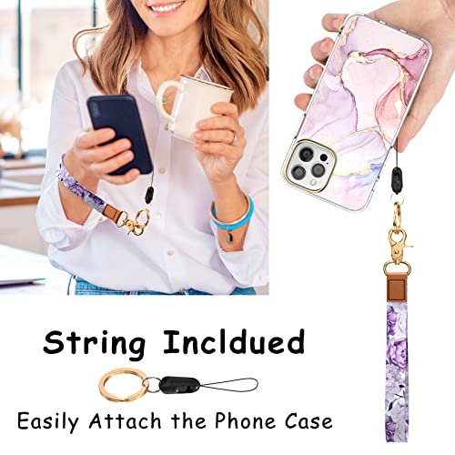 Hsxnam Wrist Lanyard Key Chain, Cute Wristlet Strap Keychain Holder for Women Men Keys ID Badges Phone Airpods, Purple Flower - Image 4