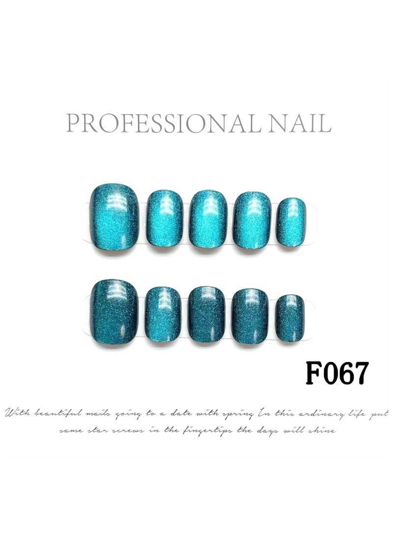 Binzo Beauty Handmade Cat Eye Press On Nails, 10pcs,Nails Art , Acrylic Nails, False Nails - Image 1