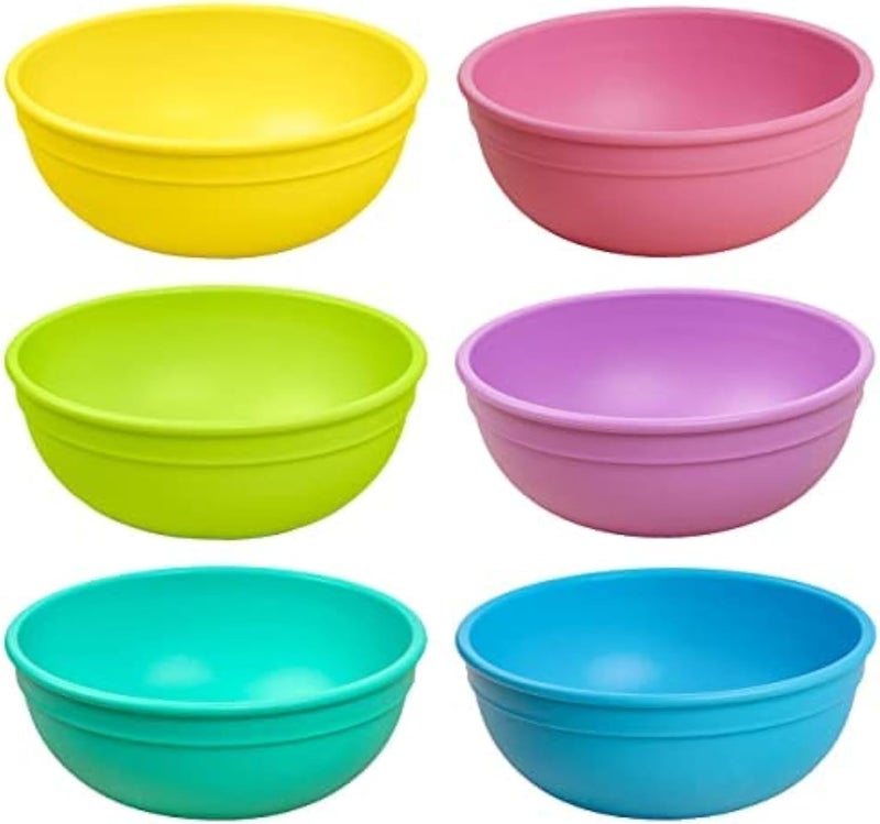 RePlay Made in USA 20 Oz Reusable Plastic Bowls Pack of 6  Dishwasher and Microwave Safe Bowls for Snacks Cereals and Everyday Dining  Durable Toddler Bowl Set 475 x 475 x 2  Sorbet - Image 1