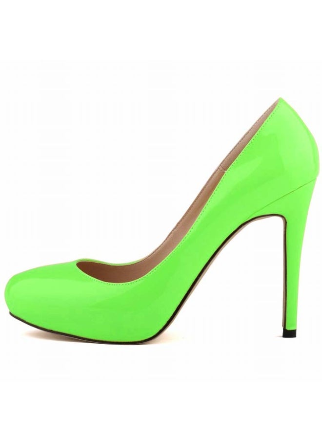 Loquat Elegant Professional Versatile Pointed-Toe Ultra-Stiletto High Heels 11cm Neon Green  - Image 2