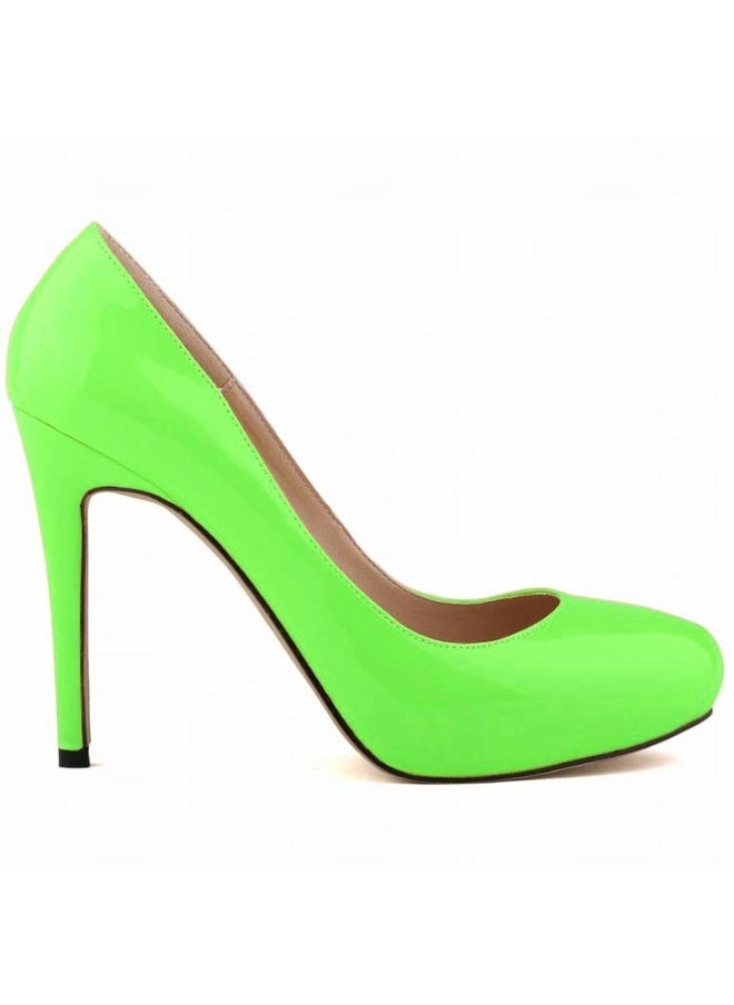 Loquat Elegant Professional Versatile Pointed-Toe Ultra-Stiletto High Heels 11cm Neon Green  - Image 1
