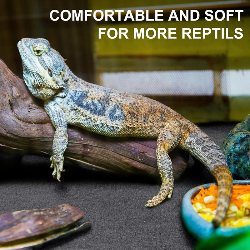 Haull 4 Pcs Reptile Carpet Pet Terrarium Floor Liners Bedding Substrate Liner Supplies Reptile Cage Mat Tank Accessories for Lizard Bearded Dragon Tortoise Snake Leopard (Black,47 x 24 Inch) - Image 3