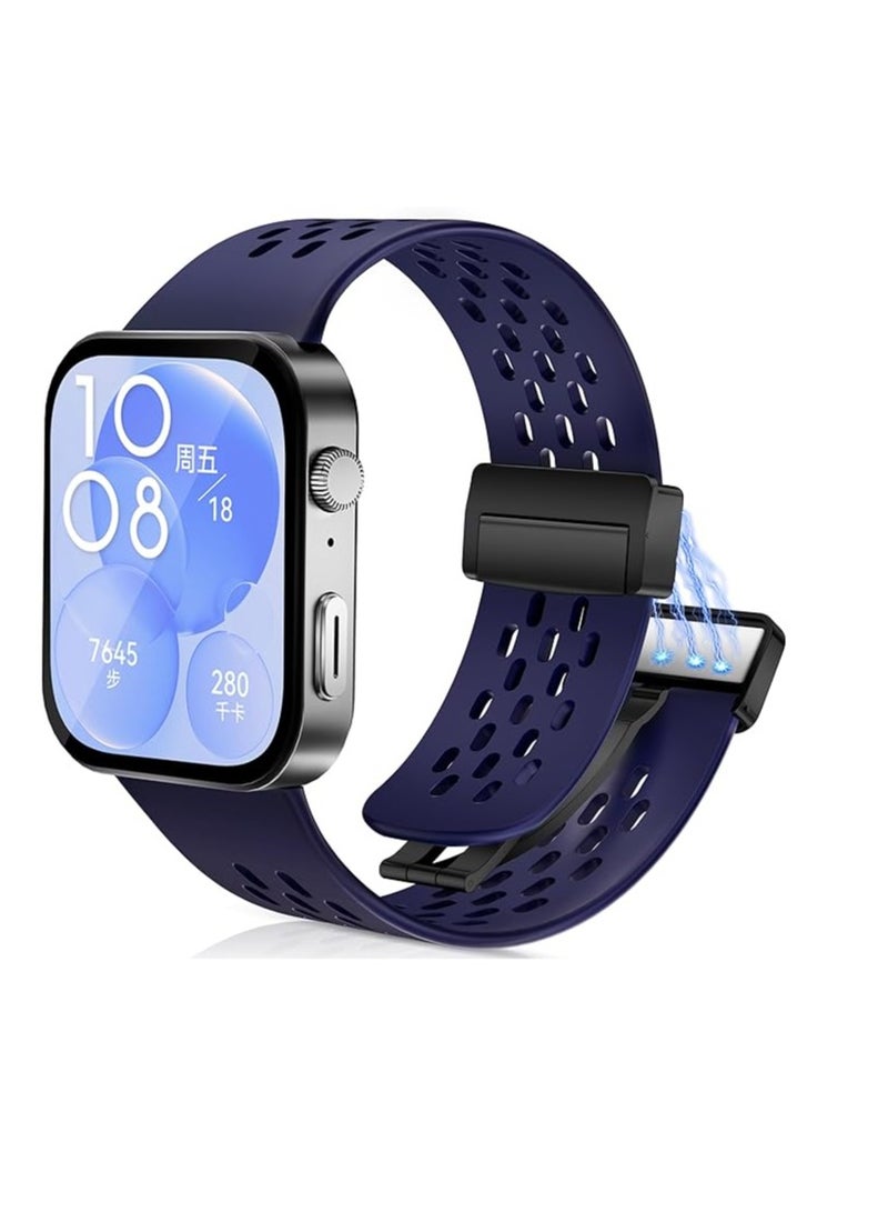 Huawei Watch Fit 3 compatible Silicone Magnetic Sports Watch Straps - Image 1