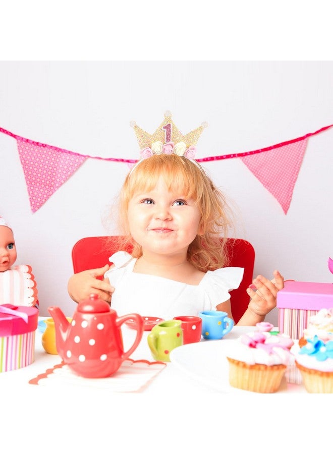 Canitor First Birthday Hat Sweet One Party Decorations 1st Birthday Girl Headband Crown Tiara for 1 Year Old Girl Gifts - Image 3