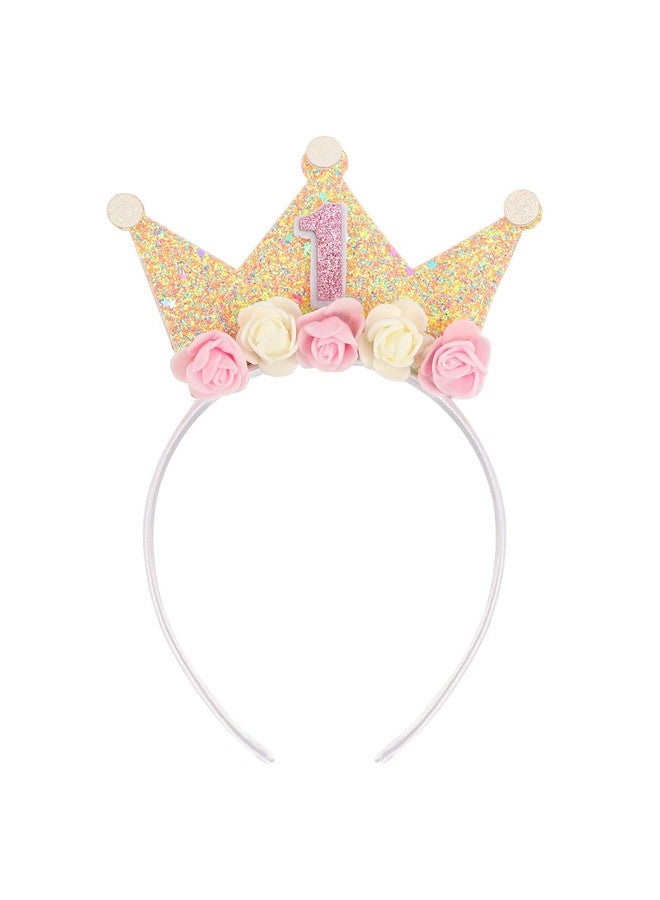 Canitor First Birthday Hat Sweet One Party Decorations 1st Birthday Girl Headband Crown Tiara for 1 Year Old Girl Gifts - Image 1