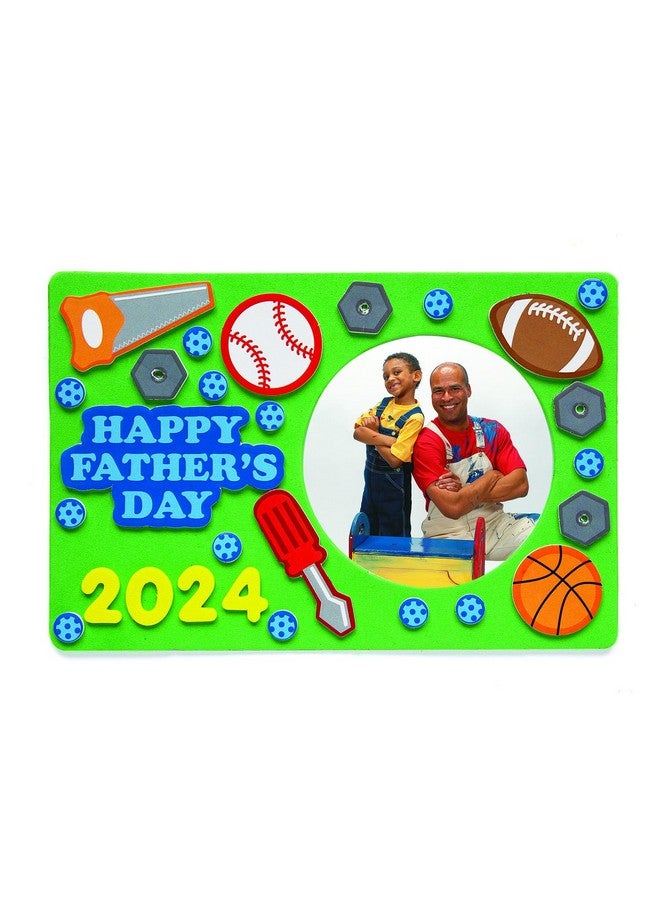 Fun Express 2025 (Make Your Own Year) Fathers Day Picture Frame Craft Kit, Set of 12, Great for Classroom, Summer Camp and Home Crafts for Kids - Image 1