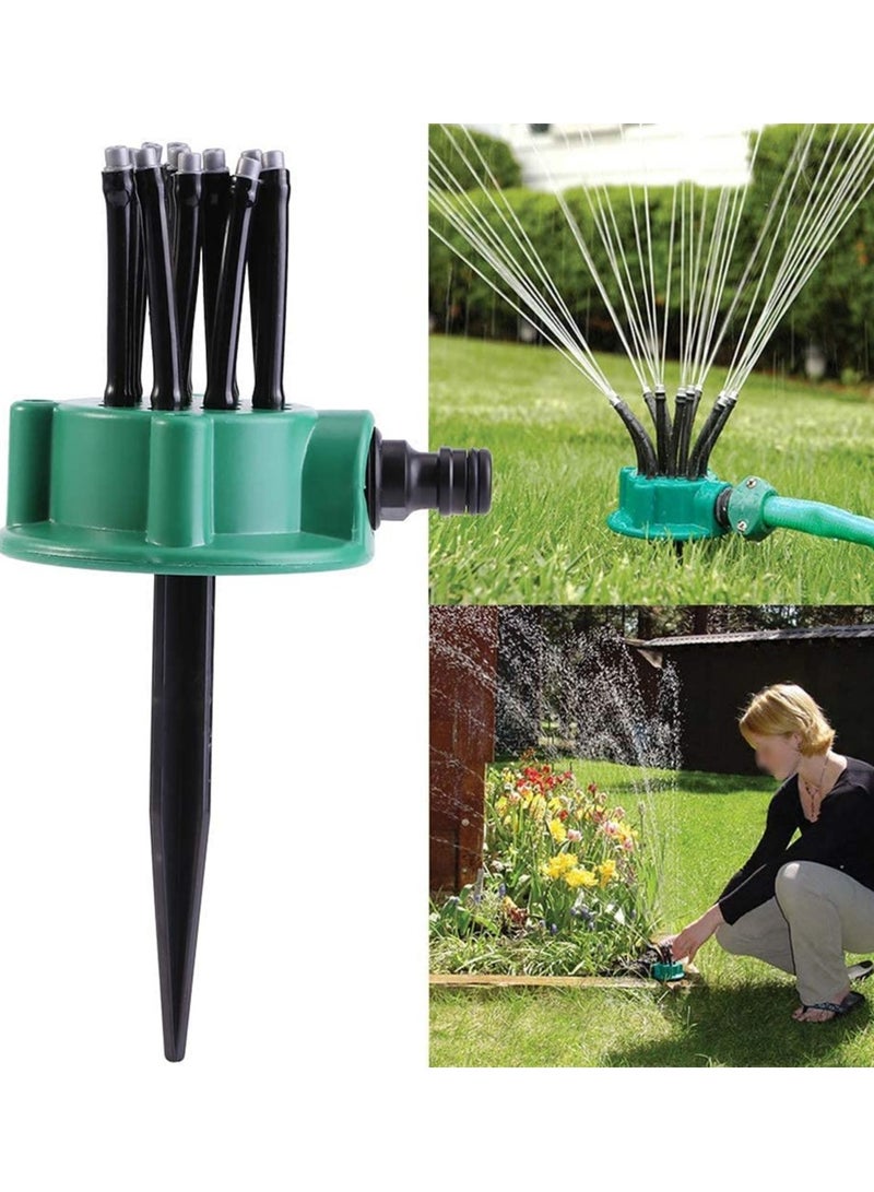 KASTWAVE Garden Sprinkler, 12 Hose Head Garden Plants Vegetable 360° Adjustable Watering Sprinkler Multi-use Lawn Irrigation System Adjustable Rotation Lawn Sprinkler for Outdoor Yard - Image 1