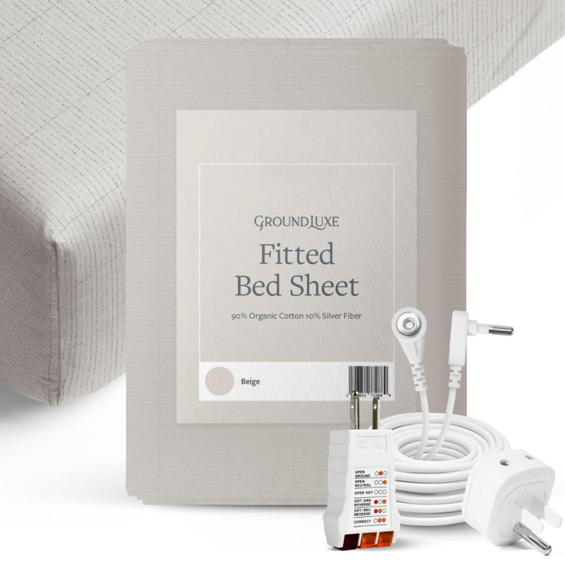 GroundLuxe Organic Fitted Grounding Sheet for a King Size Bed