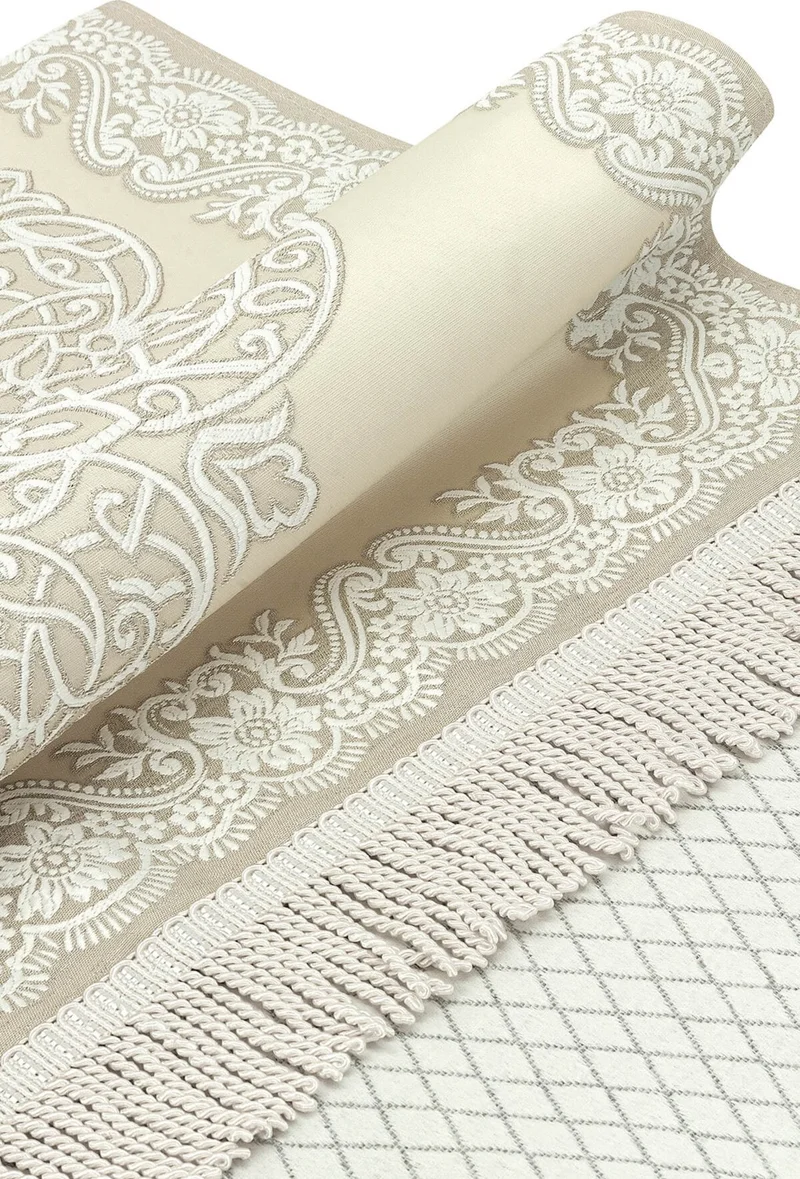 ايهفان اونلاين Lined Satin Jacquard Prayer Rug - Cream