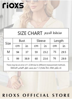 RIOXS Women's V-neck Long Sleeve Shirt Knitted Loose Sleeves Fitted Solid Color Jacquard Tops Hoodie Soft and Comfortable Pullover Shirt  - Image 4