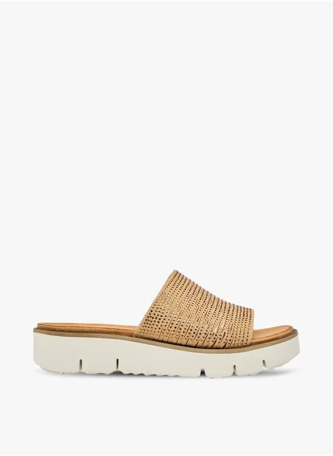 لو كونفورت Womens Embellished Slip-On Sandals
