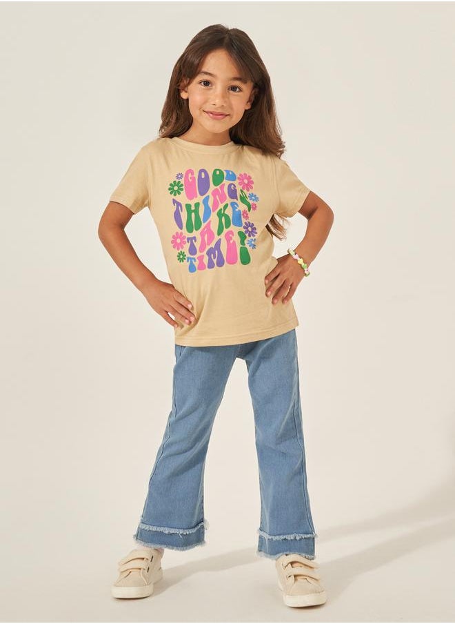 Styli Slogan Print Round Neck T-Shirt  - Image 2