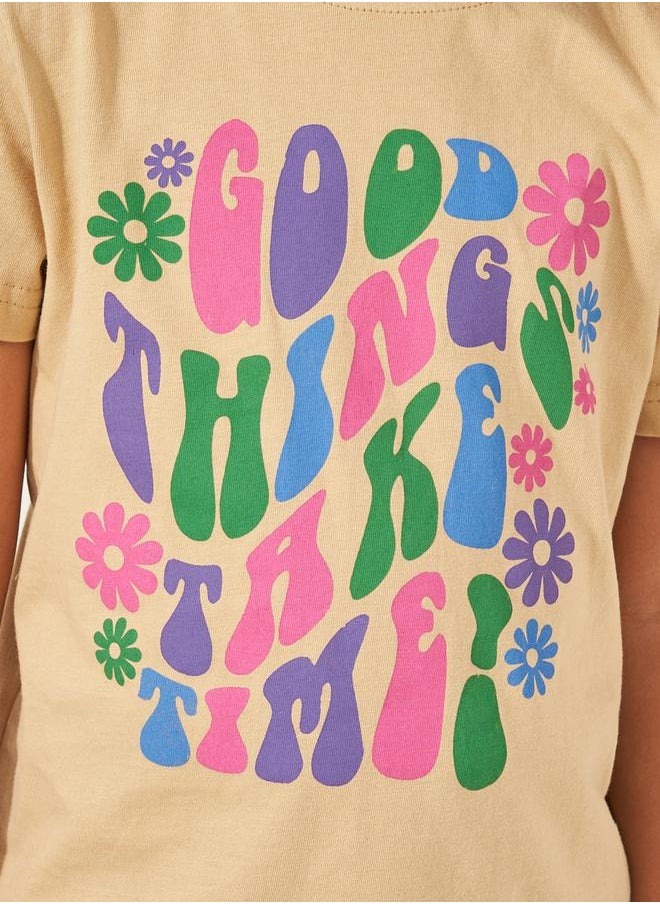 Styli Slogan Print Round Neck T-Shirt  - Image 3