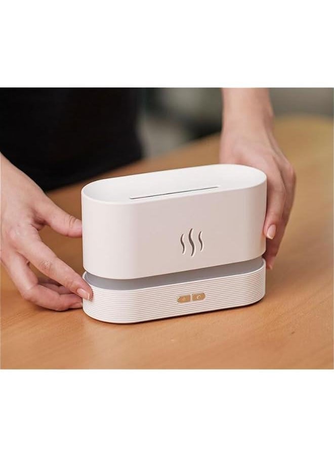 HOOKOR Flame Essential Oil Diffuser, Upgrade 7 Colour Lights Aromatherapy Diffuser, Super Quiet Air Humidifier, Electric Aroma Diffuser, Waterless Auto-Off for Home Office Room (White)  - Image 3