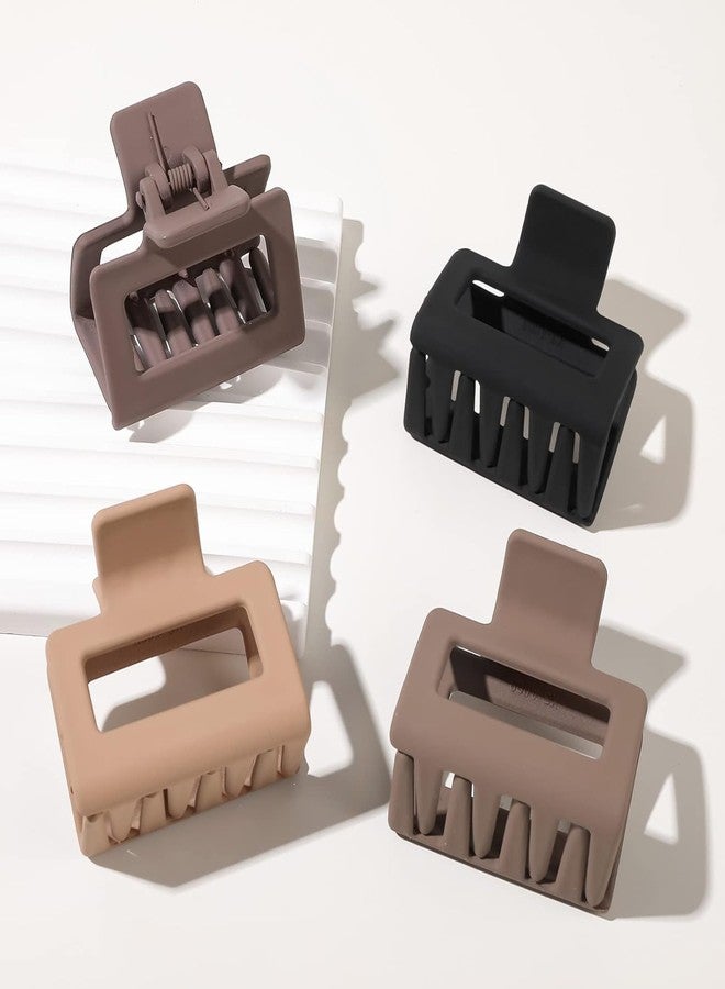 ويسكيت مشابك شعر كبيرة من WHISKET للنساء ذوات الشعر الخفيف والكثيف والمجعد، مشابك موز كبيرة غير لامعة، مشابك فك قوية التثبيت، ألوان متعددة (عبوة من 4 قطع) (مشابك شعر صغيرة على شكل ذيل حصان) - Image 2