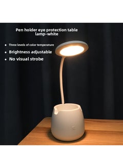 Creative Pen Container Folding Desk Lamp USB Charging Eye Protection Night Light LED Storage Learning Reading Small Desk Lamp-Colour:White-Size:500 Ma (single White Light/three Levels Of Dimming)