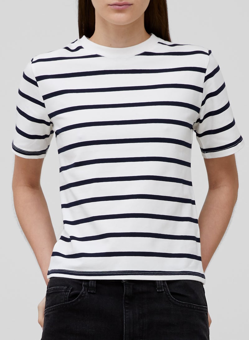 French Connection Rallie Cotton Stripe Short Sleeve T-Shirt - Image 3