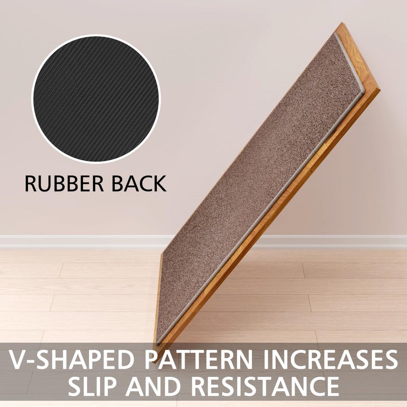 SUMLANS Kitchen Mat Set of 2 PCS, Cushioned Non Slip Rugs for Kitchen Floor, Absorbent Runner Comfort Standing Mats Washable for Kitchen, Office, Home (Brown-Velvet, 17.3"x47"+17.3"x30") - Image 4