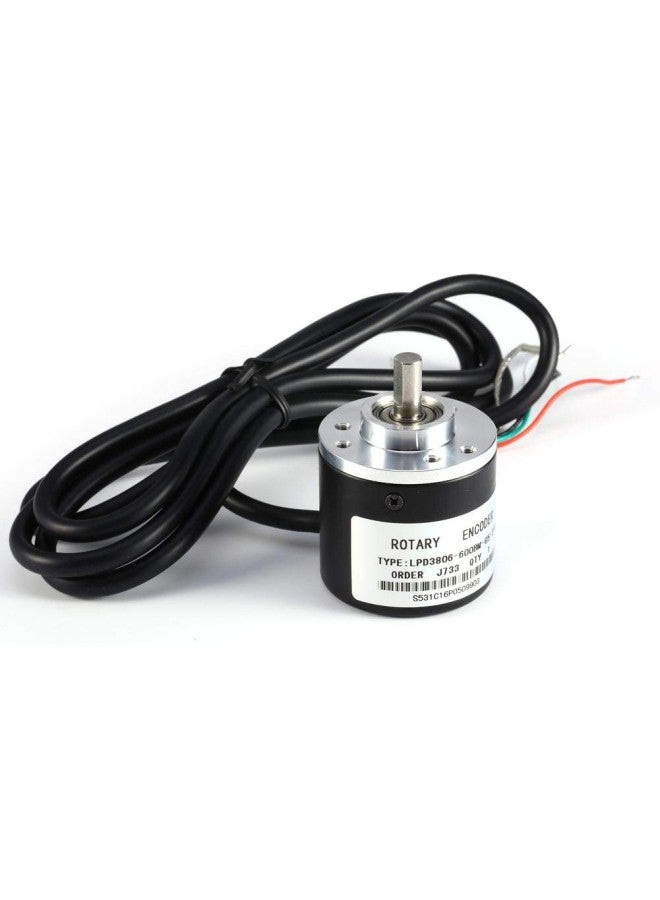 Rotary Encoder, 600P/R Photoelectric Incremental Rotary Encoder 5V-24V AB 2-Phases Wide Voltage Power Supply 6mm Shaft - Image 3