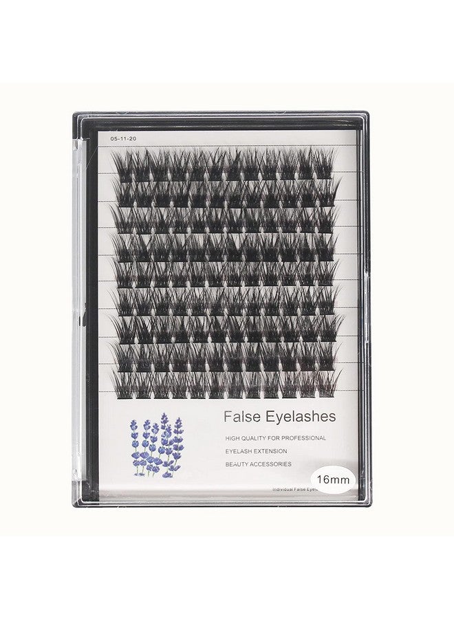 Hannahool Large Tray D Curl Handmade Thick Base Natural Long Individual False Eyelashes Dramatic Cluster Lashes Makeup Full Volume Eye Lashes Extensions Wide Stem (14Mm) - Image 1