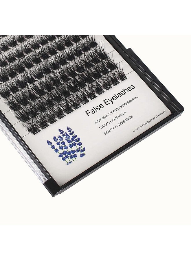 Hannahool Large Tray D Curl Handmade Thick Base Natural Long Individual False Eyelashes Dramatic Cluster Lashes Makeup Full Volume Eye Lashes Extensions Wide Stem (14Mm) - Image 2