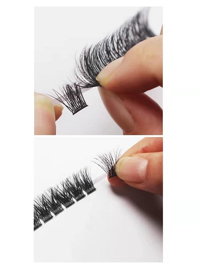 Hannahool Large Tray D Curl Handmade Thick Base Natural Long Individual False Eyelashes Dramatic Cluster Lashes Makeup Full Volume Eye Lashes Extensions Wide Stem (14Mm) - Image 3
