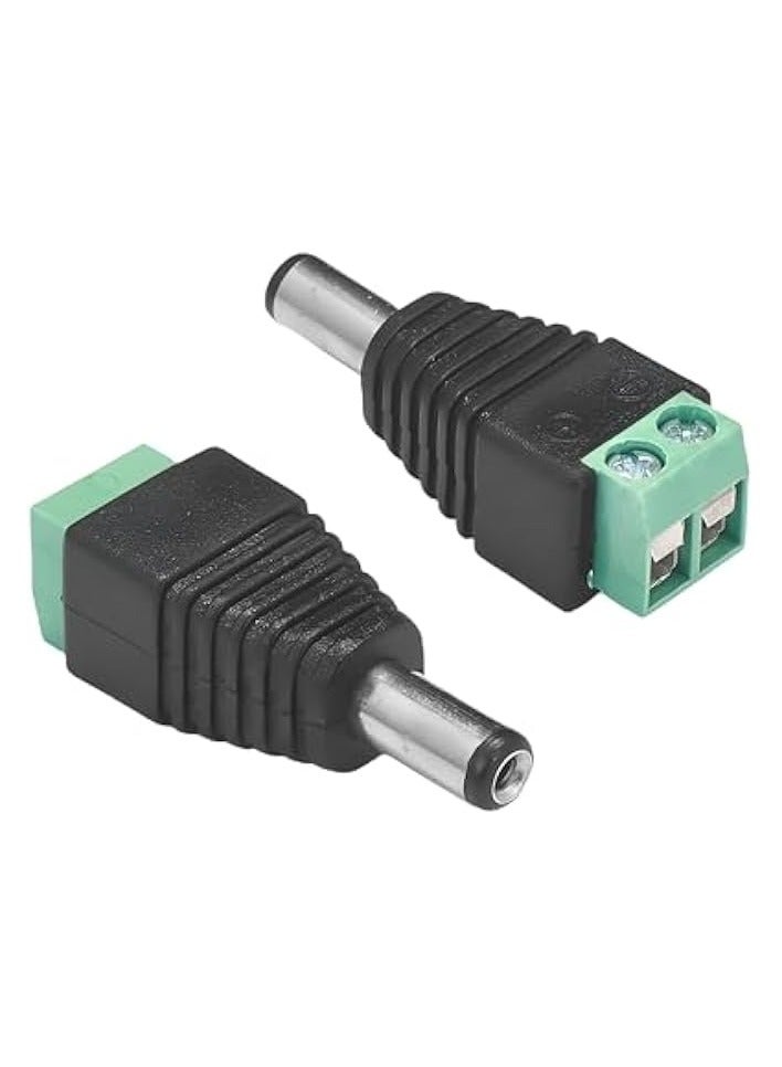 erorex 20Pcs 5521DC Male Power Connectors and 10packs red and black wires,5.5mm x 2.1mm Power Jack Socket for 5V 12v 24v Led Strip, CCTV Security Camera Cable Wire Ends Plug Barrel Adapter - Image 4