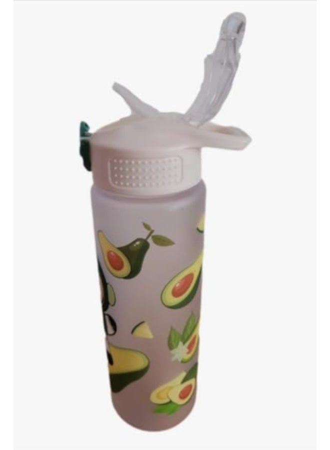 زجاجة مياه 700 مل بتصميم حيوانات كرتونية مع فوهة قابلة للطي وغطاء علوي قلاب، زجاجة خالية من BPA مع فلتر مدمج للسفر والمدرسة وصالة الالعاب الرياضية واللياقة البدنية في الهواء الطلق (اصفر) - Image 4