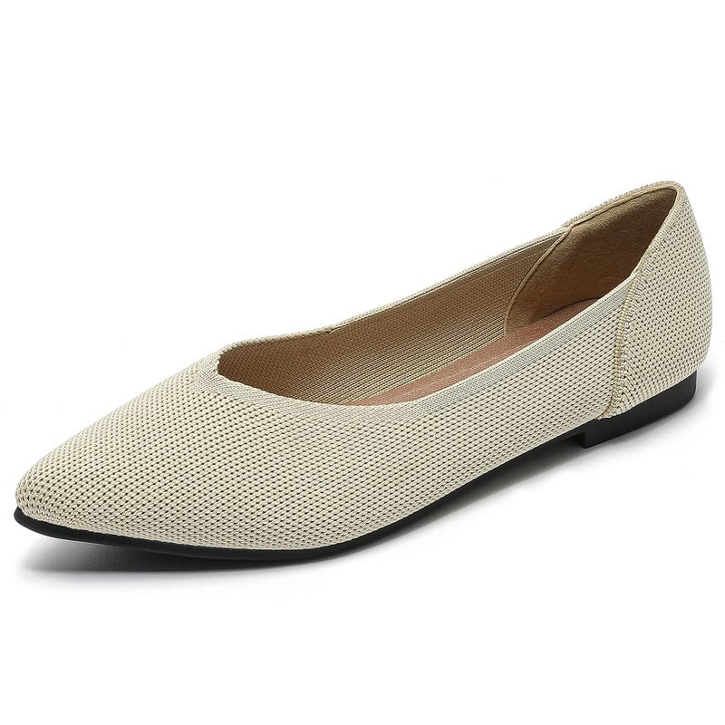 Semwiss Women's Ballet Flats Comfortable Casual Dressy Shoes,Work Flats Office Shoes Pointed Toe Leopard Flats Beige Size 8.5 - Image 3
